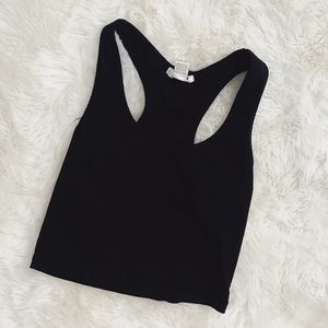Black Racer back crop top